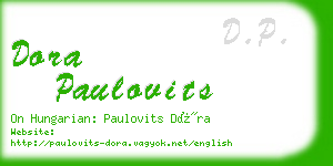 dora paulovits business card